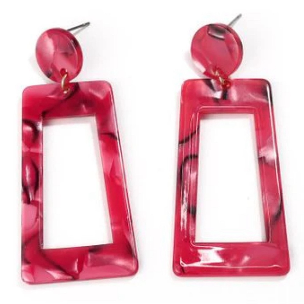 Acrylic Dangle Square Geometric Drop Bohemian Earrings